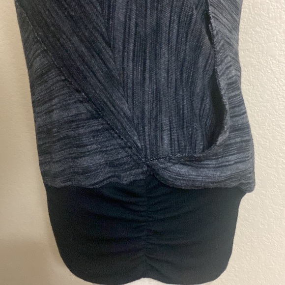 Democracy Striped Rauched Sleeves Black Grey Pockets L - Picture 8 of 10